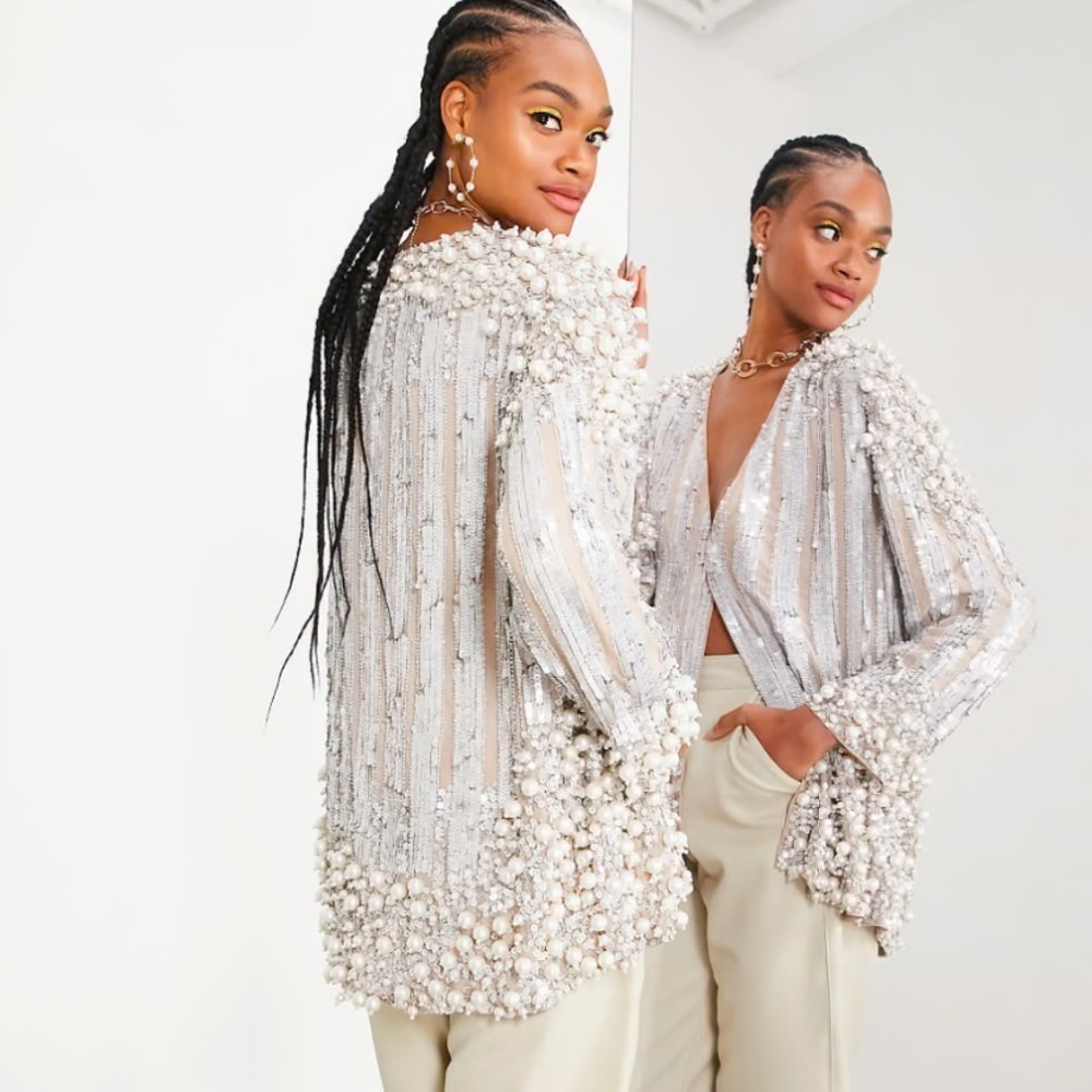 Asos Edition Pearl and Tassel Jacket